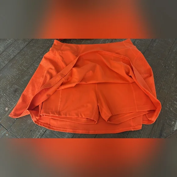 Sincerely Jules Orange Athletic Skort and Crop Top Set Active Tennis - Picture 5 of 11